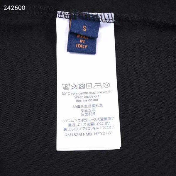 Louis Vuitton LV Men Spread Embroidered T-Shirt Cotton Black Regular Fit (4)