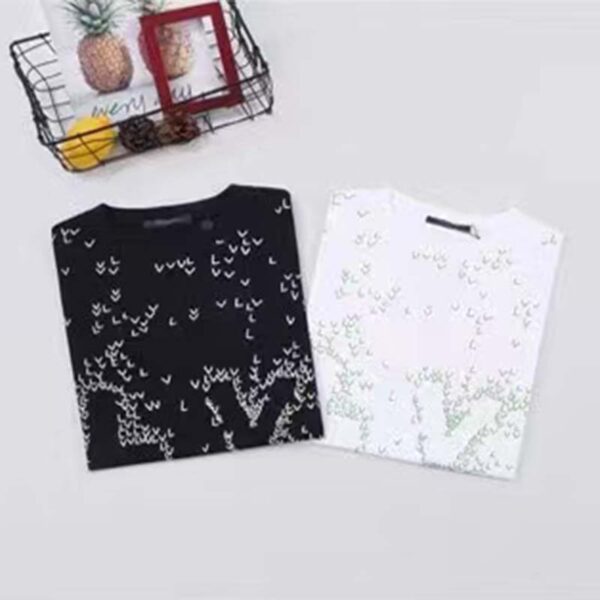 Louis Vuitton LV Men Spread Embroidered T-Shirt Cotton Black Regular Fit