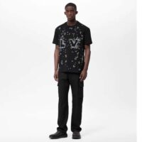 Louis Vuitton LV Men Spread Embroidered T-Shirt Cotton Black Regular Fit (1)