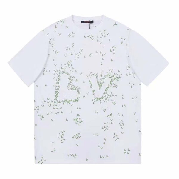 Louis Vuitton LV Men Spread Embroidered T-Shirt Cotton White Regular Fit (2)
