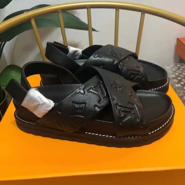 Louis Vuitton LV Unisex Black Monogram Embossed Lambskin Anatomic Insole (4)