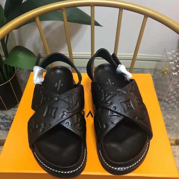 Louis Vuitton LV Unisex Black Monogram Embossed Lambskin Anatomic Insole (5)