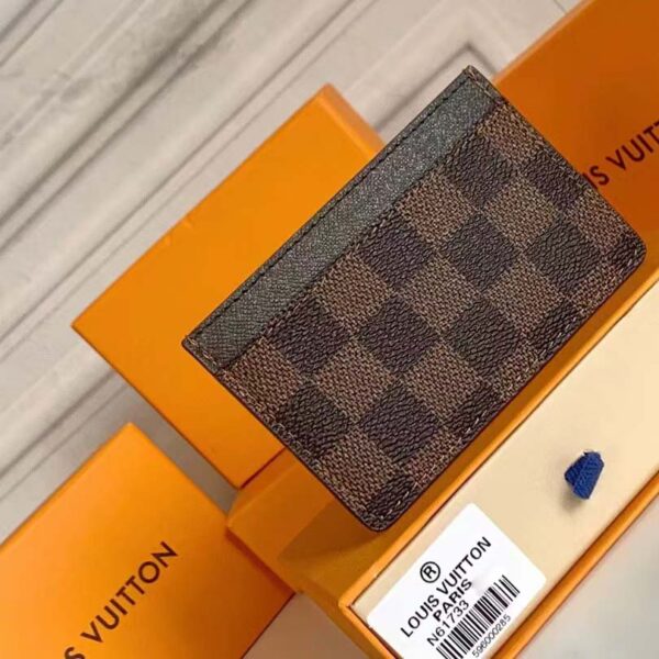 Louis Vuitton LV Unisex Card Holder Wallet Brown Damier Coated Canvas (1)
