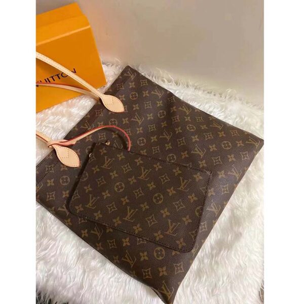 Louis Vuitton LV Unisex Carry It Brown Monogram Coated Canvas Cowhide Leather (10)