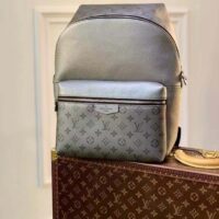 Louis Vuitton LV Unisex Discovery Backpack PM Gunmetal Gray Monogram Coated Canvas (9)