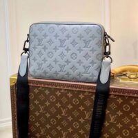 Louis Vuitton LV Unisex Duo Messenger Anthracite Gray Monogram Shadow Calf Leather (11)