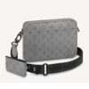 Louis Vuitton LV Unisex Duo Messenger Anthracite Gray Monogram Shadow Calf Leather