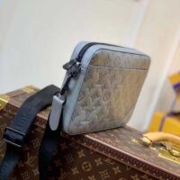 Louis Vuitton LV Unisex Duo Messenger Anthracite Gray Monogram Shadow Calf Leather (11)