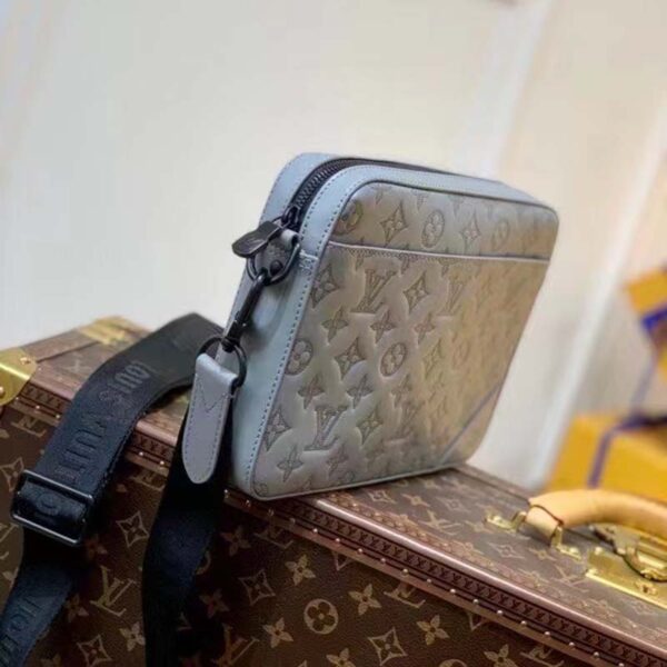 Louis Vuitton LV Unisex Duo Messenger Anthracite Gray Monogram Shadow Calf Leather (7)