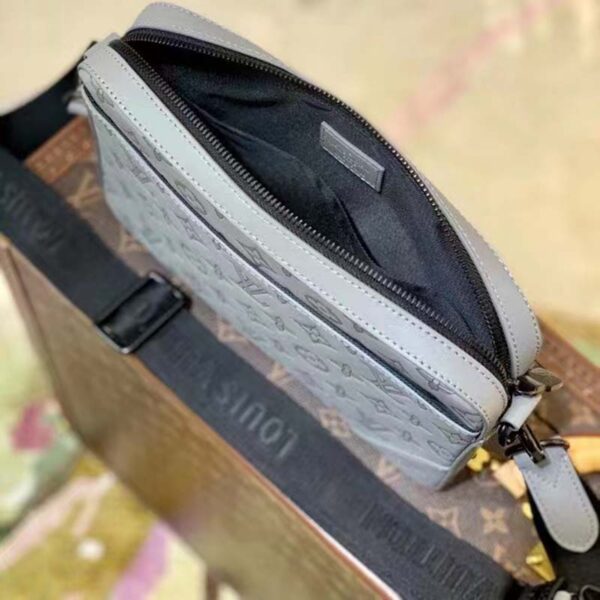 Louis Vuitton LV Unisex Duo Messenger Anthracite Gray Monogram Shadow Calf Leather (8)