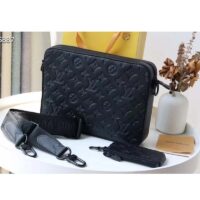 Louis Vuitton LV Unisex Duo Messenger Black Monogram Shadow Calf Leather (6)