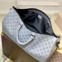 Louis Vuitton LV Unisex Keepall 50B Anthracite Gray Monogram Shadow Calf Leather (5)