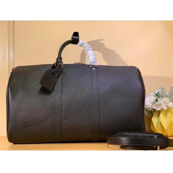 Louis Vuitton LV Unisex Keepall Bandoulière 50 Bag Black Ultra-Soft Taiga Leather (1)