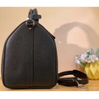 Louis Vuitton LV Unisex Keepall Bandoulière 50 Bag Black Ultra-Soft Taiga Leather (6)