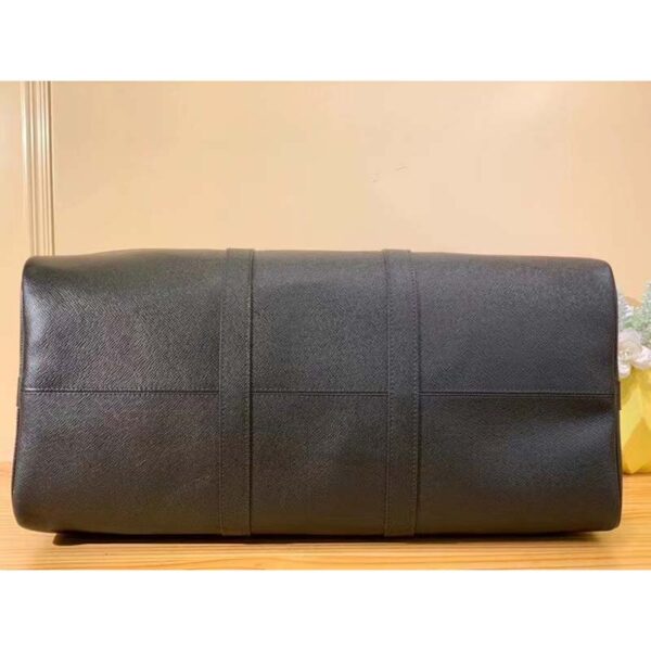 Louis Vuitton LV Unisex Keepall Bandoulière 50 Bag Black Ultra-Soft Taiga Leather (8)