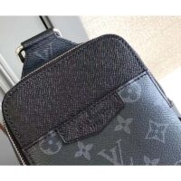 Louis Vuitton LV Unisex Outdoor Sling Bag Black Coated Canvas Cowhide Leather (7)