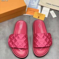 Louis Vuitton LV Unisex Pool Pillow Flat Comfort Mule Fuchsia Pink Monogram (1)