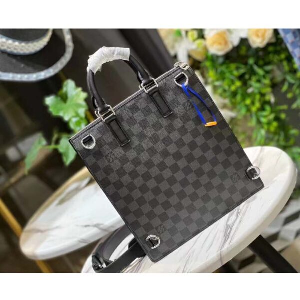 Louis Vuitton LV Unisex Sac Plat Cross Damier Graphite Coated Canvas (7)