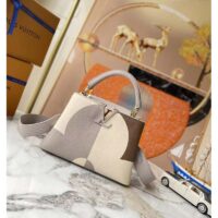 Louis Vuitton LV Women Capucines BB Gray Crème Taurillon Cowhide Leather (7)