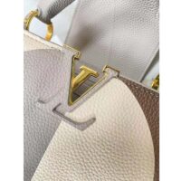 Louis Vuitton LV Women Capucines BB Gray Crème Taurillon Cowhide Leather (7)