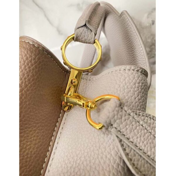 Louis Vuitton LV Women Capucines BB Gray Crème Taurillon Cowhide Leather (3)