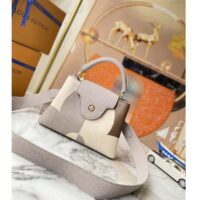 Louis Vuitton LV Women Capucines BB Gray Crème Taurillon Cowhide Leather (7)