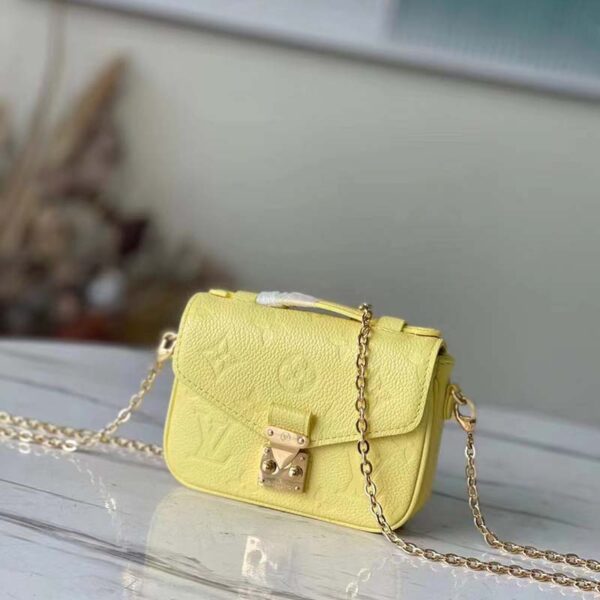 Louis Vuitton LV Women Micro Métis Yellow Monogram Empreinte Embossed Supple Grained Cowhide (4)