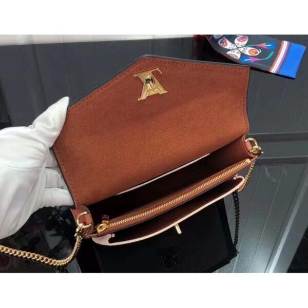 Louis Vuitton LV Women Mylockme Chain Pochette Châtaigne Brown Calf Leather (3)