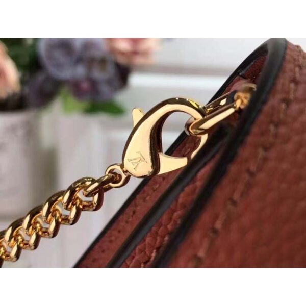 Louis Vuitton LV Women Mylockme Chain Pochette Châtaigne Brown Calf Leather (9)