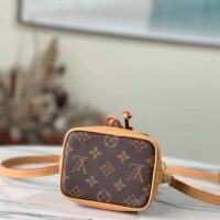 Louis Vuitton LV Women Nano Noé Bucket Bag Monogram Coated Canvas Brown (5)