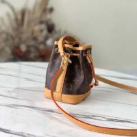 Louis Vuitton LV Women Nano Noé Bucket Bag Monogram Coated Canvas Brown (5)