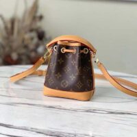 Louis Vuitton LV Women Nano Noé Bucket Bag Monogram Coated Canvas Brown (5)