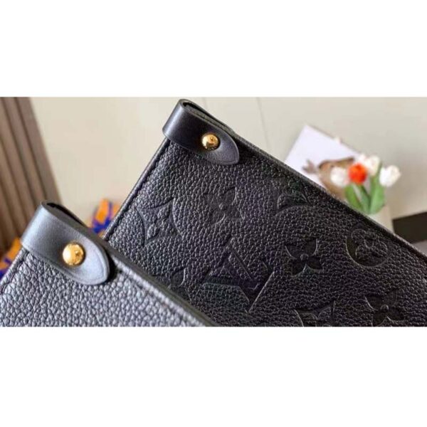 Louis Vuitton LV Women OnTheGO GM Tote Bag Black Monogram Embossed Leather (2)