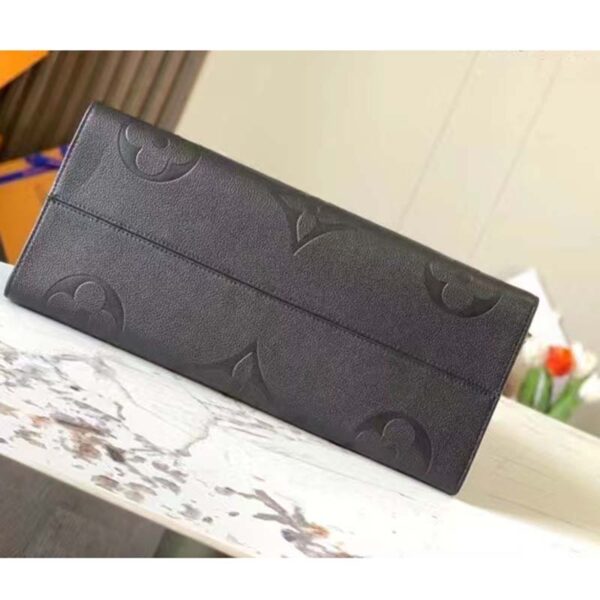 Louis Vuitton LV Women OnTheGO GM Tote Bag Black Monogram Embossed Leather (8)