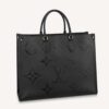 Louis Vuitton LV Women OnTheGO GM Tote Bag Black Monogram Embossed Leather