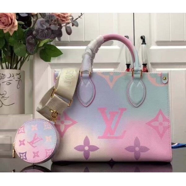 Louis Vuitton LV Women Onthego PM Tote Sunrise Pastel Monogram Coated Canvas (1)