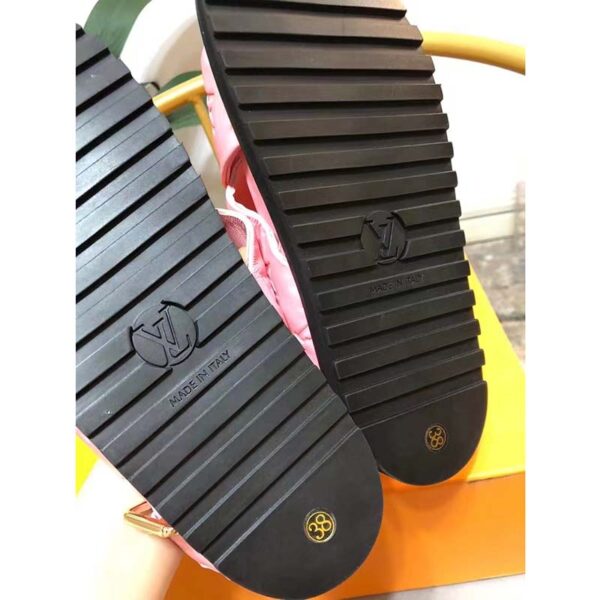 Louis Vuitton LV Women Paseo Flat Comfort Sandal Pink Monogram Embossed Lambskin (3)