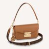 Louis Vuitton LV Women Swing Brown Calfskin Leather Monogram Canvas S Lock