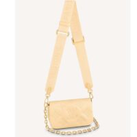 Louis Vuitton LV Women Wallet On Strap Banane Yellow Monogram Embroidered Leather (1)