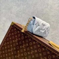 Louis Vuitton LV Women Wallet On Strap Bubblegram Blue Monogram Embroidered Quilted Calf (5)