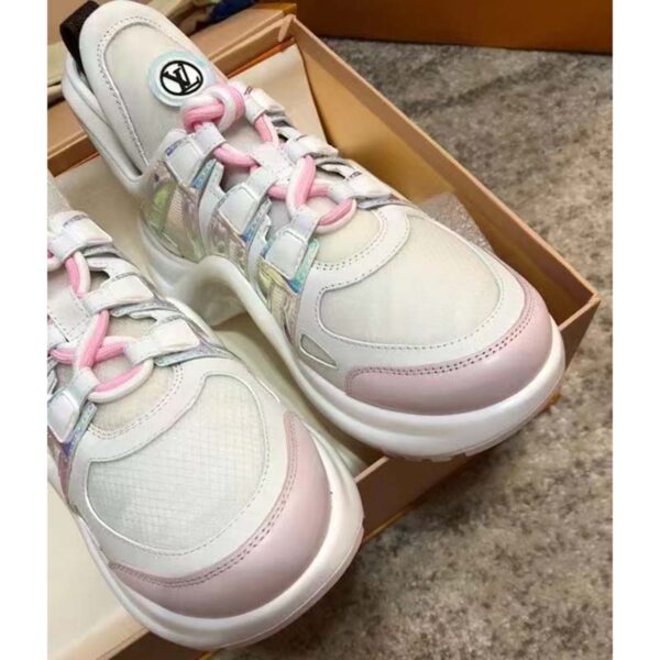 Louis Vuitton Women LV Archlight Sneaker Pink Mix Materials Patent Monogram Canvas (5)