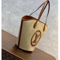 Louis Vuitton Women Saint Jacques Caramel Brown Synthetic Knitted Raffia Cowhide Leather