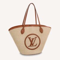 Louis Vuitton Women Saint Jacques Caramel Brown Synthetic Knitted Raffia Cowhide Leather