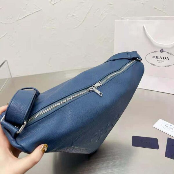 Prada Men Leather Prada Triangle Bag-Navy (4)