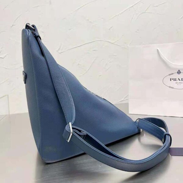 Prada Men Leather Prada Triangle Bag-Navy (7)