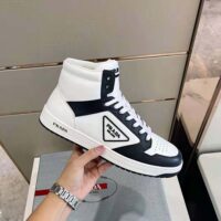 Prada Men Sporty Leather High-Top Sneakers-Black (1)