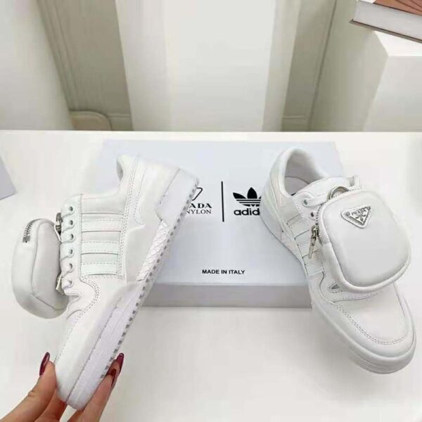 Prada Women Adidas for Prada Re-Nylon Forum Sneakers-White (5)