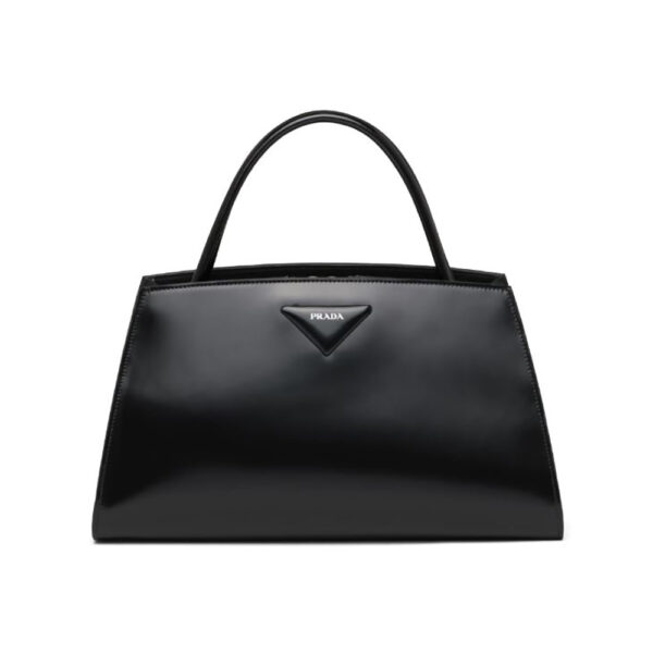 Prada Women Brushed Leather Handbag-black (1)