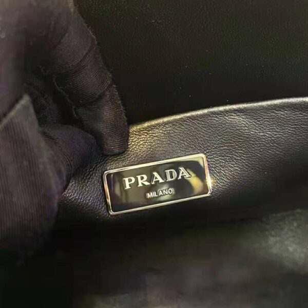 Prada Women Brushed Leather Handbag-black (10)