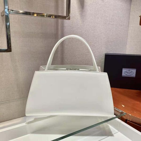Prada Women Brushed Leather Handbag-white (6)